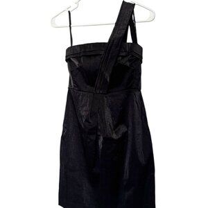 NWT Ona Saez Cocktail Dress Size 2 to 4 See Measurements Black Sheen LBD